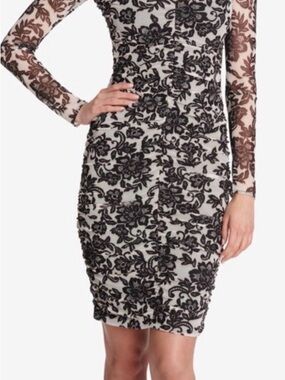 Guess Women's Black Lace Overlay Sheath Dress